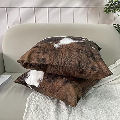 TOMWISH Pack of 2 Christmas Cowhide Printing Western 20x20 Pillow Cover