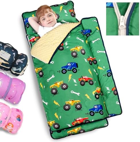 Primlect Toddler Nap Mat with Pillow, Thickened Extra Large Sleeping Bag