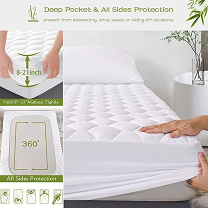 GRT California King Mattress Protector Waterproof, Rayon from Bamboo