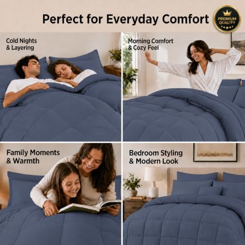 Anluoer California King Comforter Set, 7 Piece Bed in a Bag Bedding Set