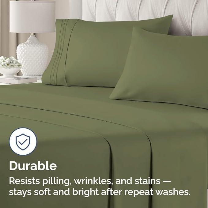 Standard Pillow Cases Set of 4 - Ultra Soft Hotel Quality Pillowcase Covers - Comfy Bedding for Women, Men, Kids & Teens - Machine Washable Pillow Protectors - 4 Piece Set - Standard Size Sage Green