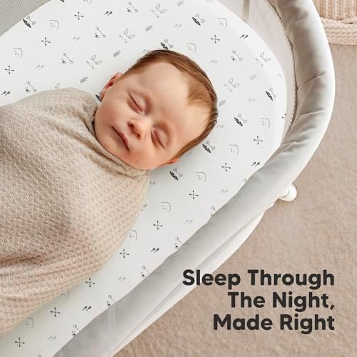 2pk Organic Baby Bassinet Sheets Boys, Girls, Fitted Sheet (Nordic)