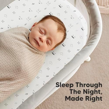 2pk Organic Baby Bassinet Sheets Boys, Girls, Fitted Sheet (Nordic)
