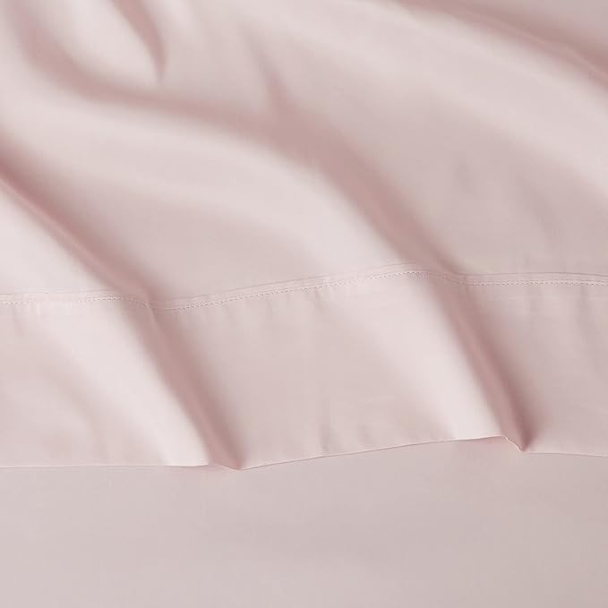 Amazon Basics Lightweight, Breathable, Wrinkle Resistant Microfiber 4-Piece Bed Sheet Set with 14-Inch Deep Pockets, Full, Blush Pink, Solid