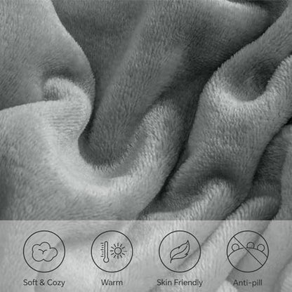 BEDELITE Flannel Sheet Set, California King Size, Grey, 4 Pieces