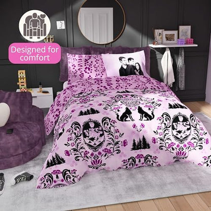 Twilight The Saga Bedding Set, Full Size 7 Piece Reversible Comforter and Sheet Set with Sham, (Officially Licensed Product) by Franco