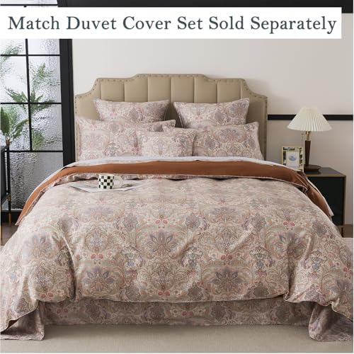 FADFAY 100% Cotton King Vintage Brown Paisley Sheet Set