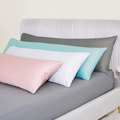 NTBAY Egyptian Cotton Body Pillowcase - 500 Thread Count Cotton Body Pillow Cover - Soft and Breathable Envelope Closure Body Pillowcase for Adults, 20x54 Inches, Light Purple