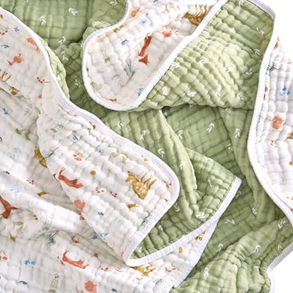 aden + anais Essentials Dream Blanket, Muslin Baby Blankets for Girls & Boys, Ideal Lightweight Newborn Nursery & Crib Blanket, Unisex Toddler & Infant Bedding, Shower & Registry Gift, Sage Woodland