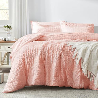 Zzlpp King Size Comforter Set 7 Piece, Pink Bed in a Bag King Bedding Sets