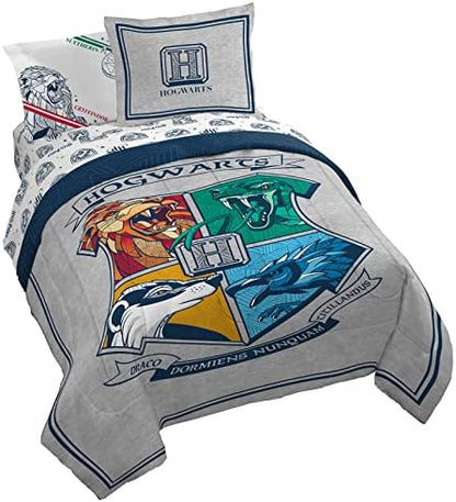 Harry Potter Queen Comforter Set 7 Piece Kids Bedding, Gray