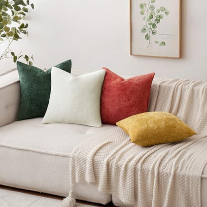 MIULEE Decorative Couch Throw Pillow Covers 18x18 in Christmas Green 2 Pack