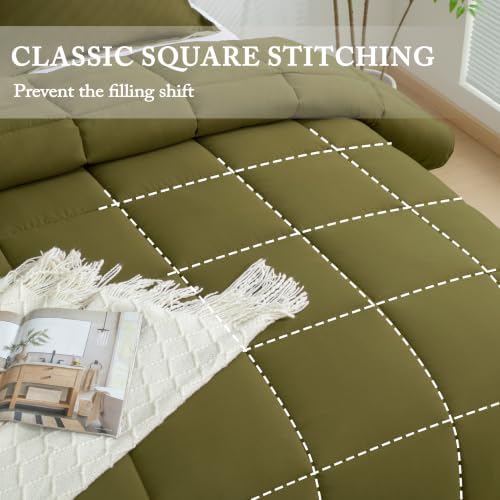 HIG 3pc Olive Twin/Twin XL Bedding Comforter Set Duvet Insert Blanket