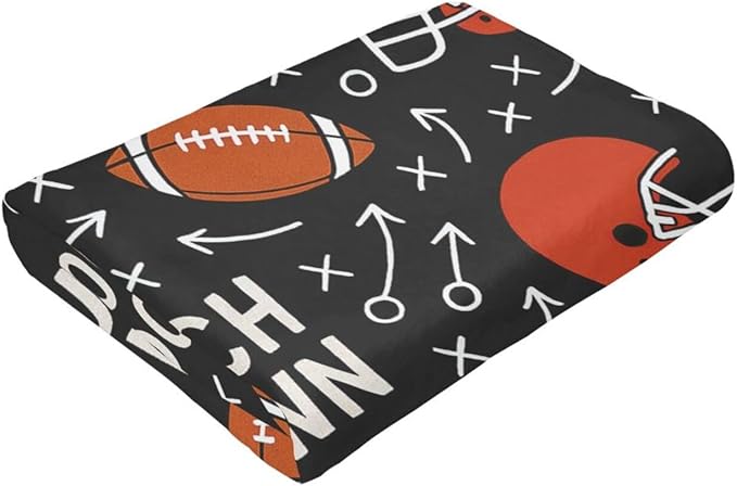 American Football Blanket Super Soft Warm Fluffy Fleece Flannel Ball Sports Throw Blanket Cozy Fuzzy Plush Football Stuff Bedding Blankets Gifts for Teens Boys Kids Women Girls Adults 50"X40"