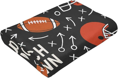 American Football Blanket Super Soft Warm Fluffy Fleece Flannel Ball Sports Throw Blanket Cozy Fuzzy Plush Football Stuff Bedding Blankets Gifts for Teens Boys Kids Women Girls Adults 50"X40"