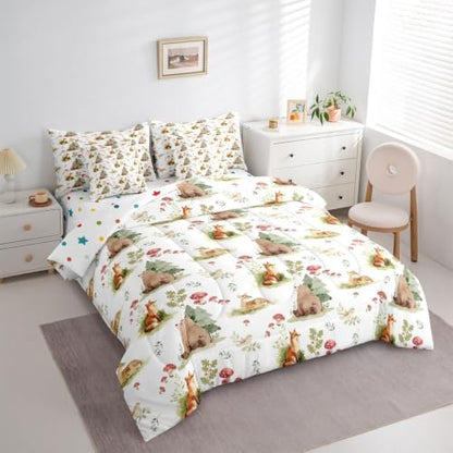 Erosebridal Wild Animals 7 Piece Bed in A Bag King Comforter Set