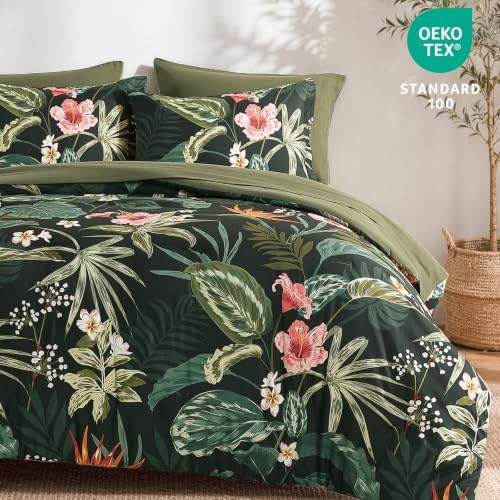 Queen Comforter Set - 7 Pieces Soft Floral Bed in a Bag Queen Bedding Sets