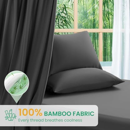 SONORO KATE 100% Viscose Derived from Bamboo_Sheets Cal King Size,4PC