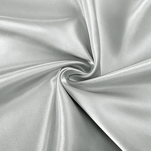 SiinvdaBZX 4Pcs Satin Sheet Set Full Size 15-Inch Deep Pocket, Light Grey