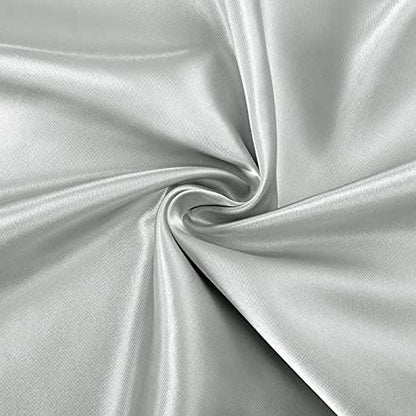 SiinvdaBZX 4Pcs Satin Sheet Set Full Size 15-Inch Deep Pocket, Light Grey