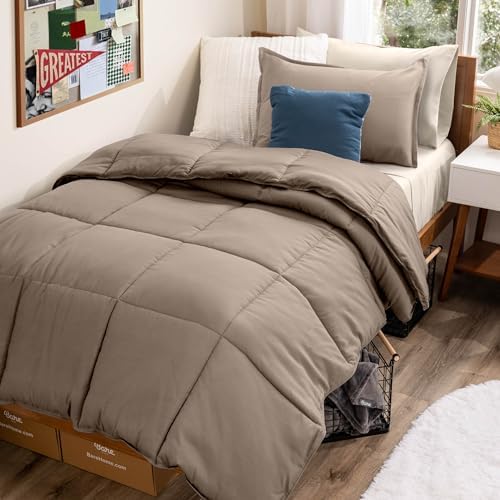 Bare Home Bed-in-A-Bag 5 Piece Set (Twin XL, Taupe/Sand)
