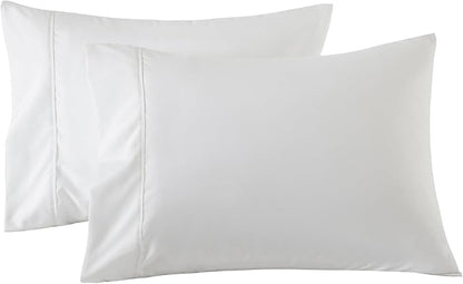 WINLIFE 100% Cotton Pillowcases Set of 2 King Size Pillow Cases 20×36 Inches, Soft and Breathable Pillow Cover, Pure White