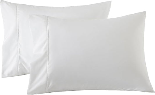 WINLIFE 100% Cotton Pillowcases Set of 2 King Size Pillow Cases 20×36 Inches, Soft and Breathable Pillow Cover, Pure White