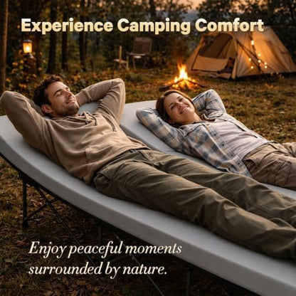 CYMULA Camping Cot Pad 2 Inch Memory Foam, Pad Only,Camping Pad for Folding Cot and Foldable Cot, Portable Roll Up Camp Gear for Car Camping Travel Tent, Non-Slip Waterproof Bottom, Removable Cover