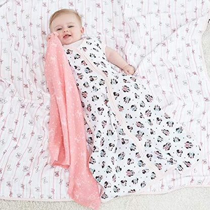 aden + anais Dream Blanket, Boutique Muslin Baby Blankets for Girls & Boys, Ideal Lightweight Newborn Nursery & Crib Blanket, Unisex Toddler & Infant Bedding, Shower Gifts, Minnie Mouse Rainbows