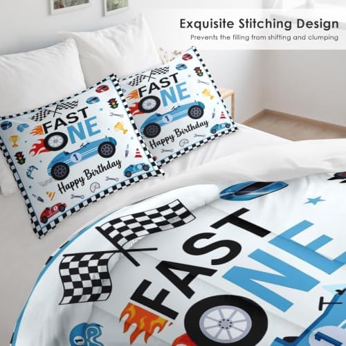 Pamnest Twin Comforter Set, 2 Pieces Birthday Car Bedding, All Season