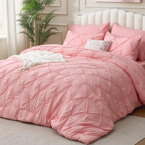 BEDELITE King Comforter Set Pink,Lightweight & Soft Comforter