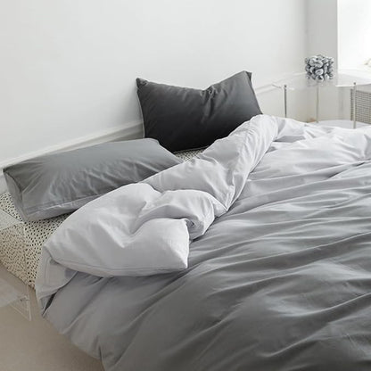 CLOTHKNOW Grey Silver California King Comforter Set Gradient Gray Bedding Comforter Sets Soft Tone Grey Comforter with 2 x Pillow Cases