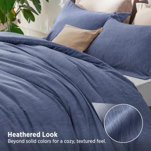 Bedsure Infinity Blue Queen Comforter Set, Cationic Dyed Bedding Set 3 Pcs
