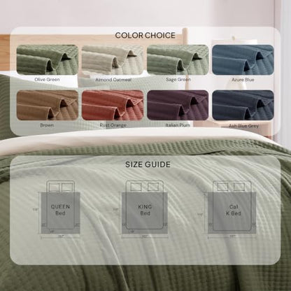 Oversized King Quilt-Sage Green Lightweight Bedspreads Quilt Bedding Set