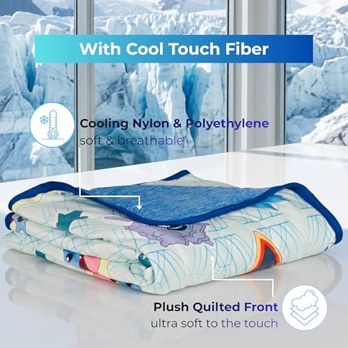 Pokemon Anime Gaming Cooling Throw Blanket for Hot Sleepers, 50 x 70 Inch Lightweight All-Season Throw, Soft Breathable Cooling Fabric for Couch, Bed, (Officially Licensed Product) by Franco Calm