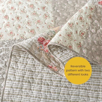 SLPR - Walk in the Cotswolds Patchwork Cotton Quilt Set, Queen with 2 Shams