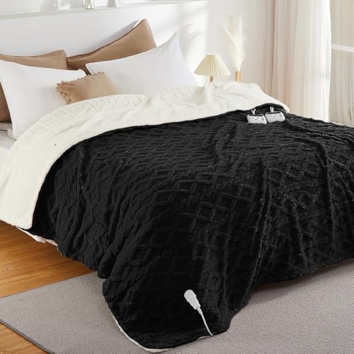 CAROMIO Electric Blanket King Size Dual Control, Heated Blanket King
