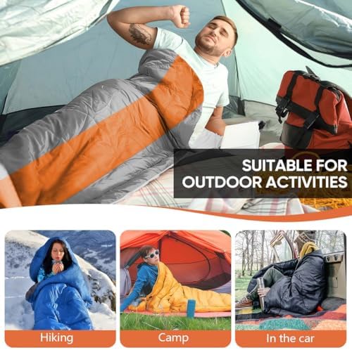 OBTANIM Sleeping Bags Portable Waterproof Camping Sleeping Bag for Adults Kids 4 Seasons Cold Weather or Warm Backpacking Hiking Travel Indoor Outdoor Use