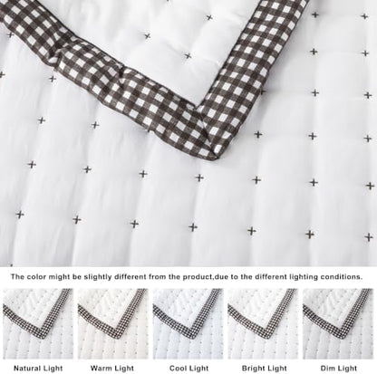 WDCOZY Cloud Soft Quilt Set, King Size, White Trim, 3 Pieces 104x90 inches