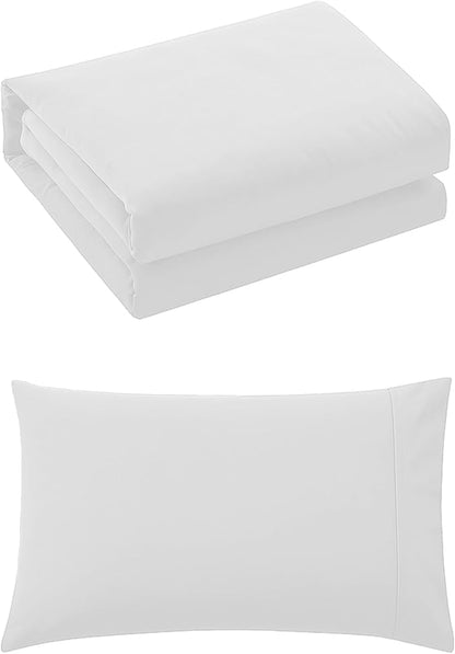 Pure Bedding Duvet Cover Twin/Twin XL Size - 2 Pieces Extra Soft Bedding Set, Includes 1 Twin Duvet Cover 68x90 Inches with Zipper Closure & 1 Pillow Sham, Comforter Not Included, White