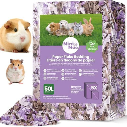 Hamster Bedding 50L Guinea Pig Paper Bedding Odor Control 99% Dust-Free
