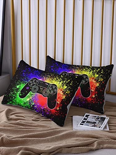 HOSIMA Gamepad Print Gamer Bedding Twin Size,1 Fitted Sheet+2 Pillowcases.