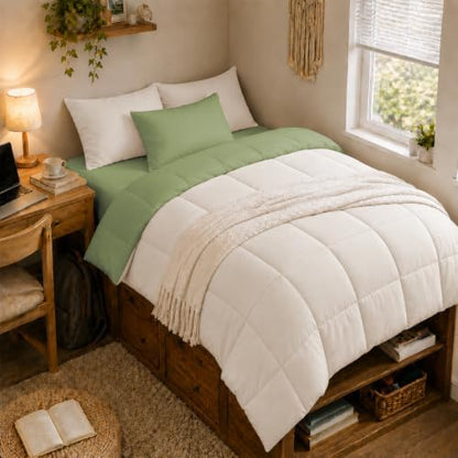 Anluoer Twin Comforter Set, 5 Piece Bed in a Bag Twin Bedding Sets