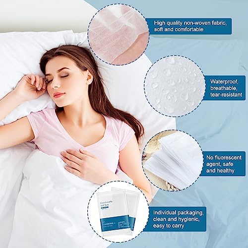 Preboun 10 Sets Disposable Bed Sheets for Travel Queen Size