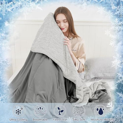 PHF Cooling Blanket for Hot Sleepers Night Sweat,Soft Quilted Comforter