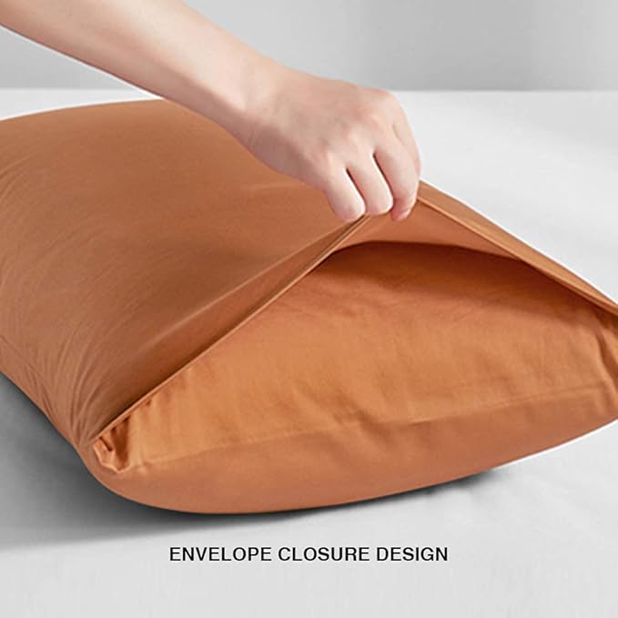 FLXXIE Body Pillow Cover - Super Soft Microfiber 20x54 Body Pillow Case - Envelope Closure, Wrinkle, Stain Resistant 20x54 Long Pillowcase, Tan
