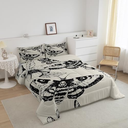 Feelyou Gothic Skull Bedding Set King Size for Kids Teens Adults