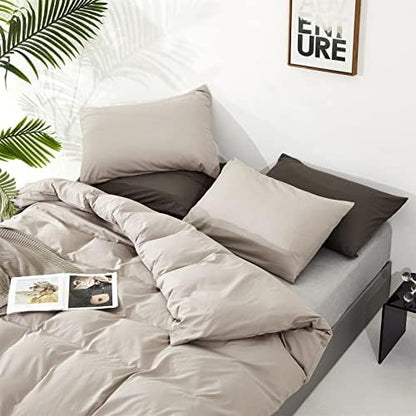 Wellboo Beige Khaki Comforter Full Size Boho Oatmeal Bedding Taupe Quilts