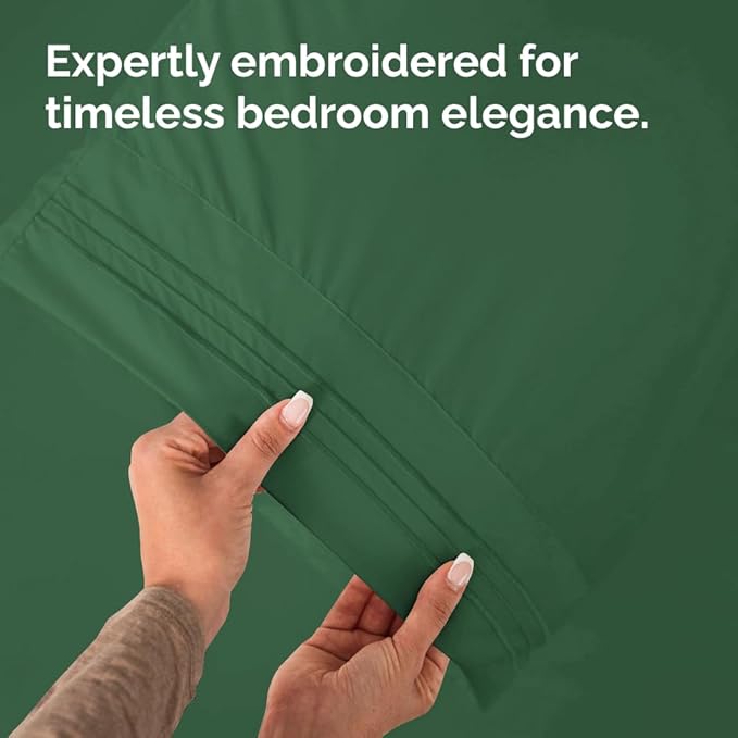 King Standard Pillow Cases Set of 2 - Ultra-Soft Hotel Quality Pillowcase Covers - Comfy, Cozy & Fade Free - Wrinkle Resistant - Machine Washable Pillow Protectors - 2 Piece Set - Emerald Green