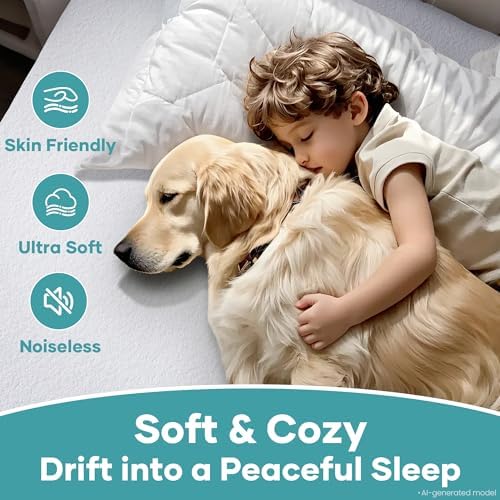 OhGeni 2 Pack Waterproof Mattress Protector, Full Size Mattress Pad Fitted with Deep Pocket 6"-18", Breathable Soft, Washable DirtProof Mattress Cover, White, More Than 99 pcs fibers, Daybed Cover